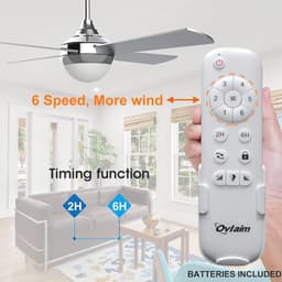 Moderne plafondventilator met LED-verlichting en afstandsbediening - Energiezuinig en Stil — thumbnail 4