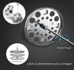 Koffiemaker French Press 0,65 liter - Dubbelwandige Roestvrijstalen Koffiebereider voor 3 Kopjes - Thermo Koffiepers — thumbnail 5