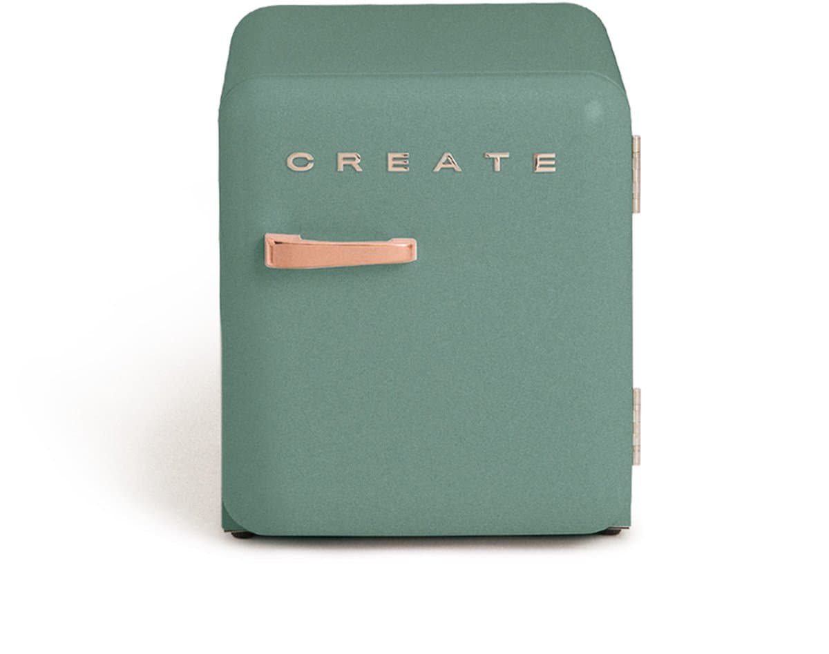 CREATE - Koelkast in retrostijl - Sage - Handvat Roségoud - FRIDGE RETRO 48L — afbeelding 1