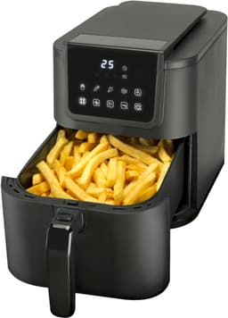 RVV® Airfryer xl - Airfryer xxl - Heteluchtfriteuse - 5 Liter - met keramische antiaanbaklaag - Zwart - 29cm x 23cm x 40cm — thumbnail 4