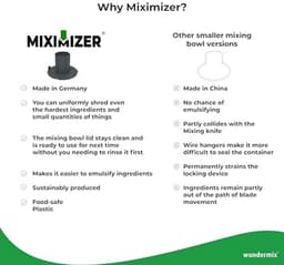 Mixkom Reducer voor Monsieur Cuisine - Effectief Hakken, Mixen en Emulgeren - Made in Duitsland — thumbnail 5