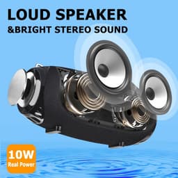 Draagbare Bluetooth Speaker Voor Buiten - Waterdichte Draadloze Luidspreker - Bluetooth 5.0 Voor Krachtig Geluid - Ondersteunt TF-Kaart MP3 En AUX - Partybox Voor Feesten Thuis Buiten En Strand - Zwarte Geluidsbox Met Stereo Sound — thumbnail 5