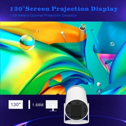 Slimme projector - beamer - Thuis - Draagbaar - 4K Ultra HD - Woonkamerprojector - Draadloze schermspiegeling — thumbnail 3