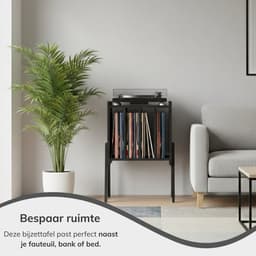 ACAZA LP Opbergsysteem - LP Houder - Zwart - 45 x 30 x 66 cm (L x B x H) - Platenspeler Meubel - Vinyl Opbergsysteem - Platenkast - Platenhouder - 72 Platen — thumbnail 4