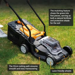 Batavia 18V Accu Grasmaaier 32cm Incl. 2.0Ah Accu & Lader — thumbnail 2
