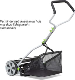 Quvo® Grasmaaier Handmatig – Grastrimmer Met 20 Liter Opvangbak - Handmaaier 40 Cm Breed - Kooimesmaaier Met 4 Posities - Grijs - 53cm x 43cm x 26cm — thumbnail 4