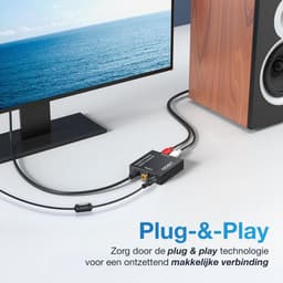 Qost Digitaal naar Analoog Audioconverter - 192 kHz Audio Adapter - DAC - Toslink - RCA R/L - Inclusief Optische Kabel en Voedingsadapter — thumbnail 2