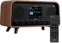 DAB radio - Audizio Desio - Retro radio - DAB, DAB+ en FM - Radio met Bluetooth - Houtlook donker — thumbnail 1