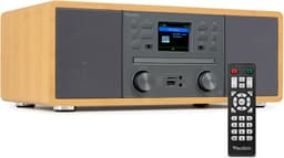 Internetradio - Audizio Avola alles-in-één radio met Bluetooth - DAB+/FM - CD speler - Bamboe — thumbnail 1