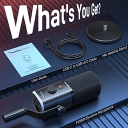 Maono PD100X - Microfoon voor Computer - USB/XLR Microfoon - Streaming - YouTube - Podcasting - Dynamische Microfoon - Plug & Play - Studio Geluidskwaliteit - Zwart — thumbnail 4