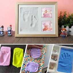 Baby Hand and Footprint Kit - Moanyt - Klei - 7 Kleuren - Baby Handafdruk en Voetafdruk Kit — thumbnail 3
