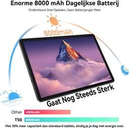 VekfulPC T50 Tablet - 24GB RAM - 128GB ROM - 11 inch - Android 16 - 8000mAh - WIFI Tablet - OTG - Grijs — thumbnail 4