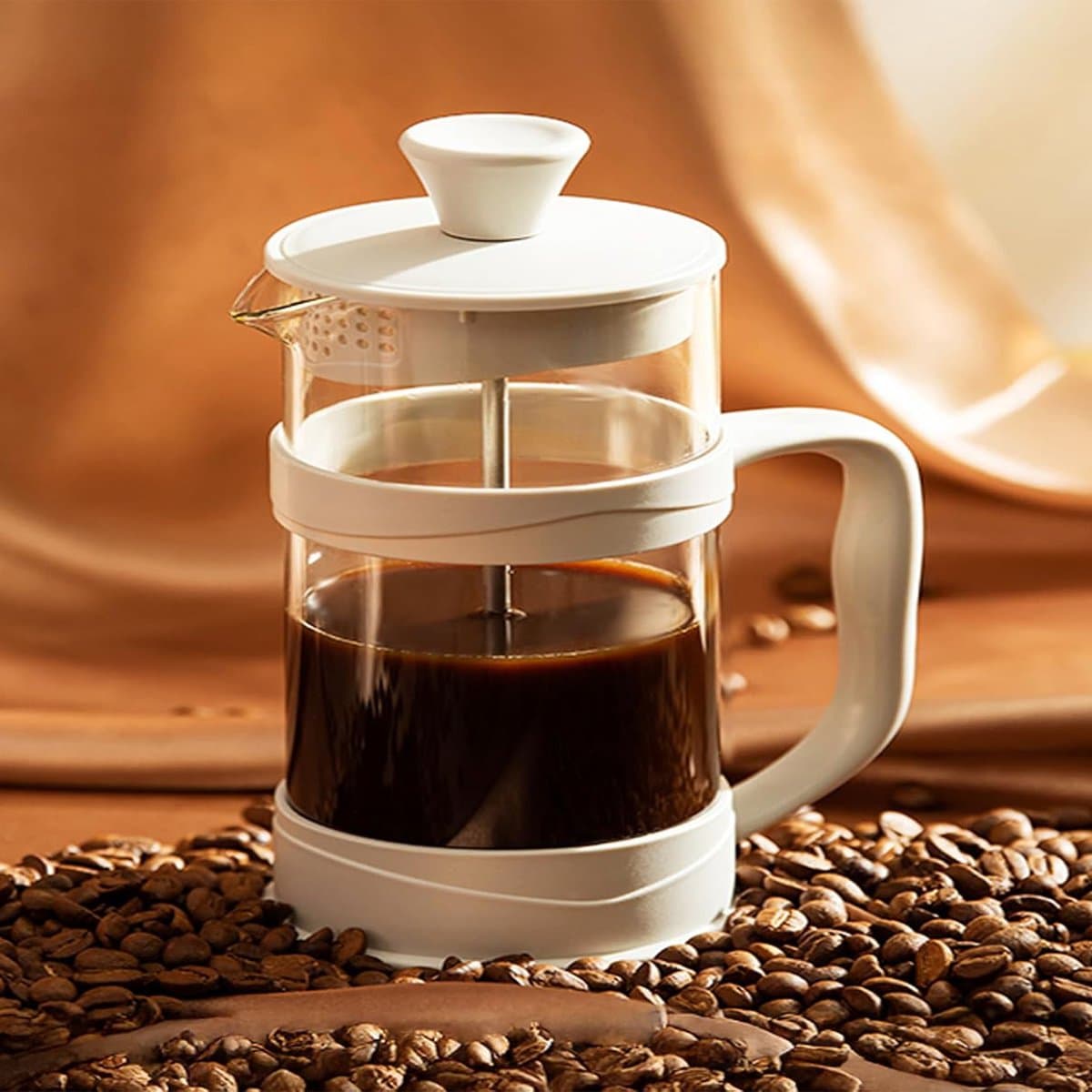 CHIWIN Cafetière - Kaffeebereiter 1000ml – French Press Glas – Verdikt Hittebestendig Glas – 3-Laags Filtersysteem – Antikantelbasis – Voor Koffie, Thee en Melkopschuim — afbeelding 1
