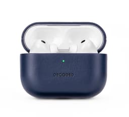 DECODED Leren Hoesje voor AirPods Pro 3 - Airpods Pro 3 Case - Premium ECCO-leer - Geschikt voor Magsafe - Draadloos Oplaadbaar - Indicatie Lampje - Krasbestendig - Blauw — thumbnail 1