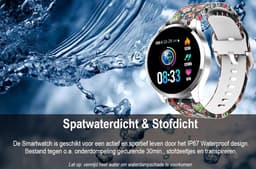 Belesy® BQSiZi8 Skull - Limited edition - Smartwatch Dames - Smartwatch Heren - Horloge - Stappenteller - 1.3 inch - Kleurenscherm - 10x Sporten - INDOOR en OUTDOOR - Zilver - Siliconen — thumbnail 3
