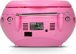 Lenco Draagbare Radio CD Speler - Stereo FM Radio en AUX – Werkt ook op batterijen - SCD-24 Roze — thumbnail 2