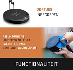 Lenco CD-200 Discman - Draagbare CD-MP3 Speler met Anti-Shock bescherming - Zwart — thumbnail 5