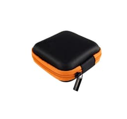 Oortjes Opberg Hoesje Voor Earphnes I Case Voor In-ear koptelefoon I Oortyejs Case | Headphone Organizer | Opbergcase Laadkabels I Zwart/Oranje — thumbnail 2