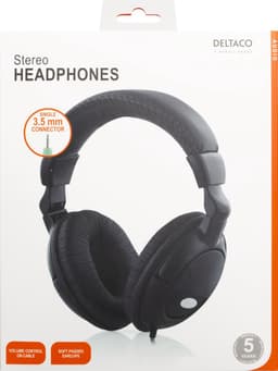 Deltaco HL-8 Stereo Koptelefoon - Over-Ear - Bedraad - 1x 3.5 mm - Zwart — thumbnail 5
