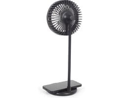 3-in-1 tafelventilator met draadloze telefoonlader en LED verlichting