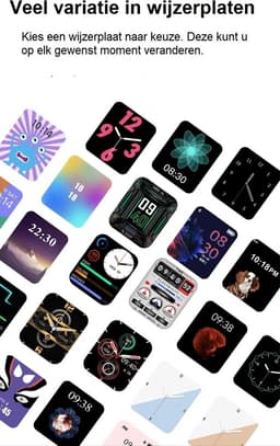 Belesy® HEAVEN – Smartwatch Dames – Smartwatch Heren – Horloge – 1.85" Kleurenscherm – Stappenteller – Hartslagmeter – Bloeddrukmeter – Slaapmonitor – Split Screen – Stembediening – Sportmodus – Bluetooth 5.1 – Zwart - Moederdag — thumbnail 3
