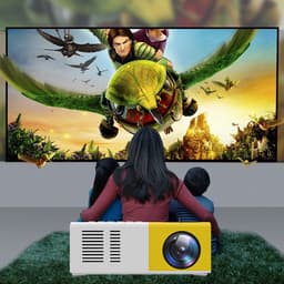 Igoods Mini Beamer - Led Projector Voor Multimedia - Draagbare Filmprojector - Home Cinema - Ondersteuning Voor AV/USB/HDMI/TF-Ingang Voor Home Entertainment — thumbnail 5