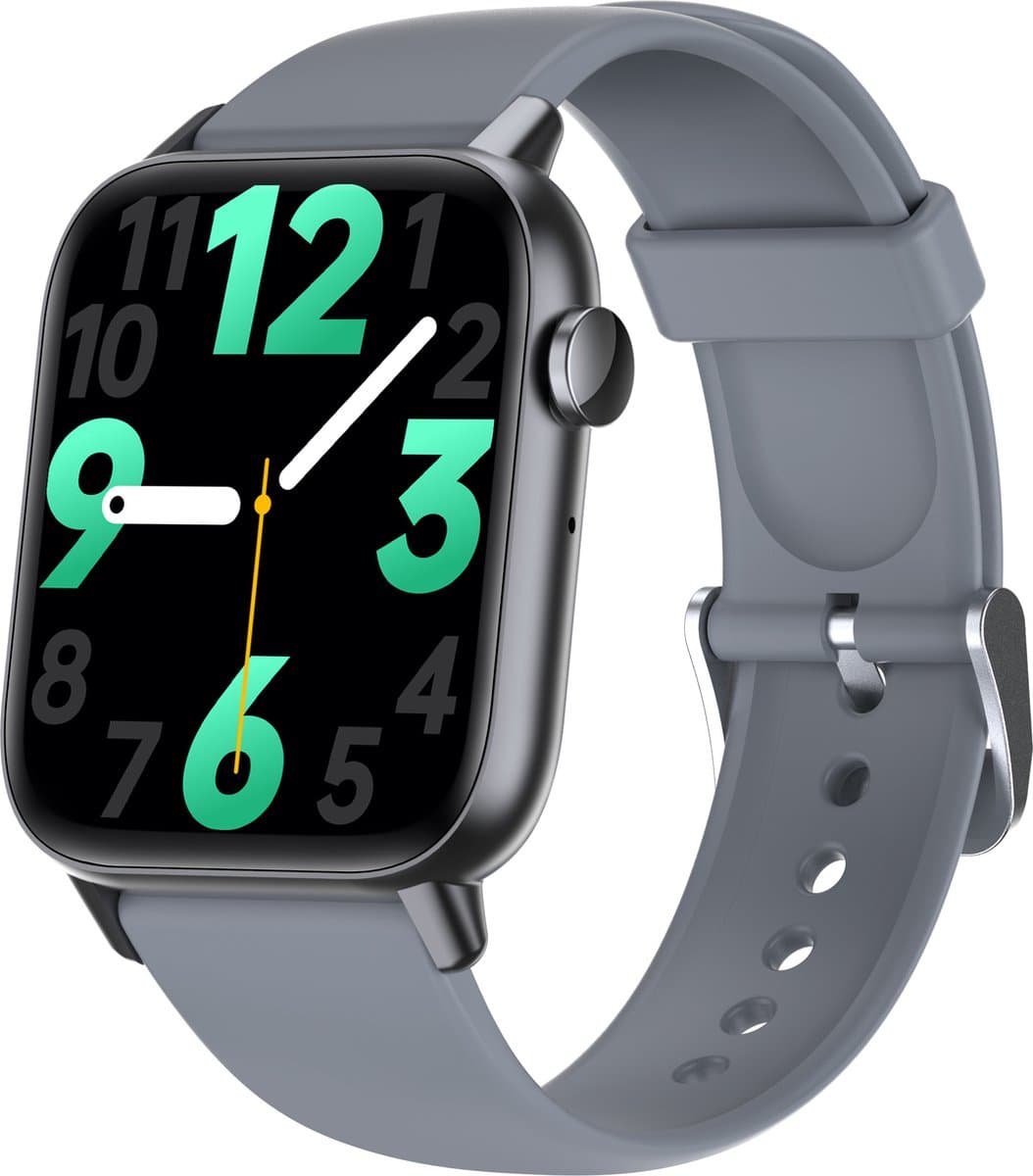 SAMTECH Smartwatch - Heren & Dames – horloge – met HD Touchscreen - Stappenteller, Calorie Teller, Slaap meter – Grijs — afbeelding 1