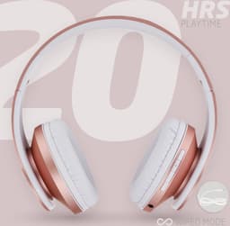 PowerLocus P2 - Draadloze Over-Ear Koptelefoon Inklapbaar - Bluetooth Hoofdtelefoon - Met microfoon – Headphone - Micro SD mode – Incl. Carry Case - Rose Gold — thumbnail 3