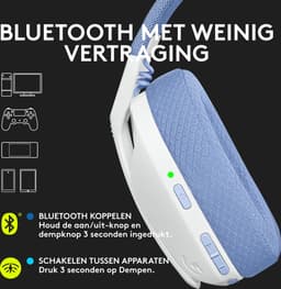Logitech G435 LIGHTSPEED - Draadloze Gaming Headset - Bluetooth - PC, Mobile - Wit — thumbnail 5