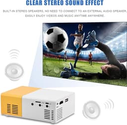 Mini Beamer - Input tot 1080P - Projector - Mini Projector - HDMI - USB - Wit / Geel - Draagbaar - Ingebouwde speaker — thumbnail 2