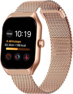 Royal Supplies C50 - Smartwatch- Smartwatch Dames & Heren - Screenprotector - 2026 - Bellen- HD Touchscreen - Horloge - Stappenteller - Bloeddrukmeter - Saturatiemeter - IOS & Android - Rose goud staal — thumbnail 1