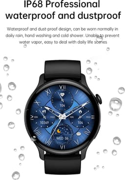 DrPhone DTX Ultra2 – 1.43” AMOLED Smartwatch – Always-On Display – Belfunctie – Hartslag-, Bloeddruk- & Zuurstofmeter – Smartwatch met App – Rosegoud/Goud — thumbnail 4