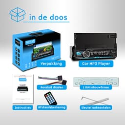 arash® Autoradio met Ingebouwde Telefoonhouder - Bluetooth - USB, AUX en Handsfree - Afstandsbediening - Enkel DIN Auto Radio - ingebouwde Microfoon — thumbnail 5