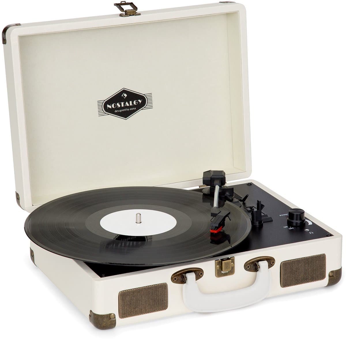 Auna Platenspeler voor platen, USB-platenspeler met luidspreker, Platenspeler in retro-design, Audio Record Player, Moderne vinyl-speler, Krachtige platenspeler turntable — afbeelding 1
