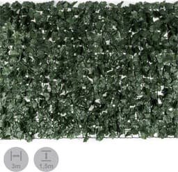 blumfeldt Fency Dark Ivy - privacyscherm , windscherm , geluidsisolatie , 300x150 cm , klimopbladeren , hoge opaciteit , geplastificeerd gaas , maaswijdte 6x6 cm , groen flexbinder , donkergroen - 100 cm 2 kg — thumbnail 4