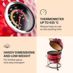 Princesize Kamado BBQ keramische barbecue roestvrij staal grillrooster smoker BBQ rood — thumbnail 4