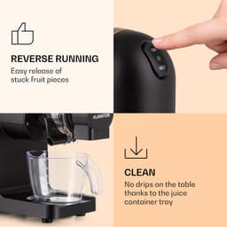 Klarstein Bella Elegance Sappers 200 W, Sapcentrifuge met 400 ml, BPA-vrij, antislip standvoet, max. continue bedrijfstijd: ca. 20 minuten, eenvoudige reiniging, zwart — thumbnail 4