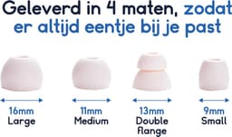 Ibley ComfortFit siliconen tips voor Powerbeats Pro Zwart - Siliconen Earplug - S/M/L/Double flange formaat - 4 paar - 4 maten — thumbnail 3