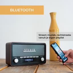 Denver DAB Radio - Retro Radio - Bluetooth - DAB+/ FM - Dimbaar - Batterijen & Netstroom - DAB18 — thumbnail 3