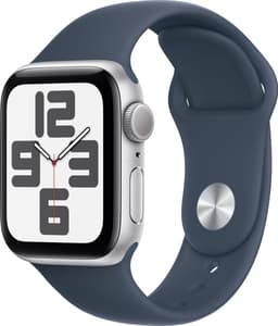 Apple Watch SE - 40mm - Silver Aluminium Case with Storm Blue Sport Band - S/M — thumbnail 2