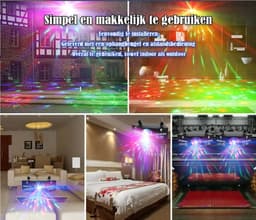 Happyment Disco Lichteffect PRO - Party Laser Lamp - Laser, LED's en Stroboscoop effect - Afstand bestuurbaar, Geluid gestuurd en DMX ondersteuning — thumbnail 5