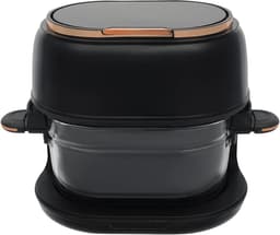 Heteluchtfriteuse, 4 l, luchtfriteuse met led-touchscreen, Air Fryer frituurmand van glas, 1-120 minuten timer, zichtbaar venster, ideaal voor frituren, bakken, braden (zwart) — thumbnail 4