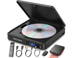 Sencision Mini DVD Speler met HDMI - Regiovrij - Full HD 1080P - CD en DVD Speler voor TV - USB & MicroSD - Incl. Afstandsbediening & Kabels - Zwart