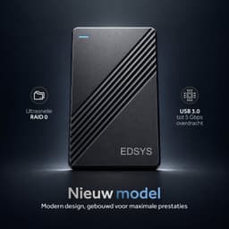 EDSYS Externe Harde Schijf 1 TB – HDD Hard Drive – Externe HDD Harddisk – Plug & Play – Extra Opslag — thumbnail 4