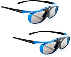 2 x DLP Pro, DLP Link 3D-bril voor 3D-DLP-beamer van,,,,, [shutterbril, 96-144 Hz, oplaadbaar, 32 g, DLP Link, blauw]