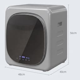 COVREO Wasdroger met smart modus en 6 tijdstanden – 48x40x56 cm – Luchtafvoerdroger met RVS trommel – voor 2.5 kg was – Zilver — thumbnail 3