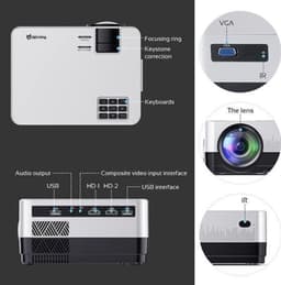 Beamer Draagbaar - 1080P Full HD WiFi Bluetooth - 7.500 Lumen LCD - Voor Thuisbioscoop En Feest — thumbnail 3