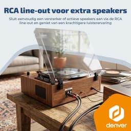 Denver Platenspeler - Ingebouwde speakers - Lichteffecten - Auto stop - Bluetooth - RCA output - Keramische naald - VBS271 — thumbnail 2