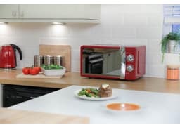 Compacte solo-magnetron - 5 vermogensstanden, ontdooifunctie, 17L, rood — thumbnail 2