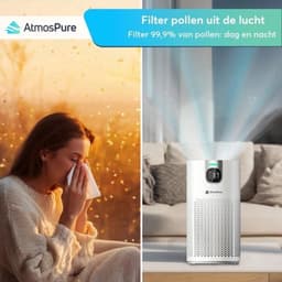 Luchtreiniger Wit HEPA 13 + Koolstoffilter - 24 Watt Vermogen - 98 m² Oppervlakte - Elektrisch - Voor Huisstof, Pollen En Geuren — thumbnail 1